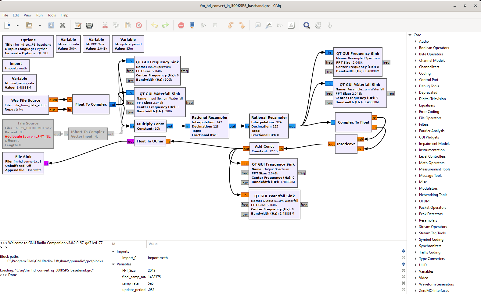 GNUradio flowgraph